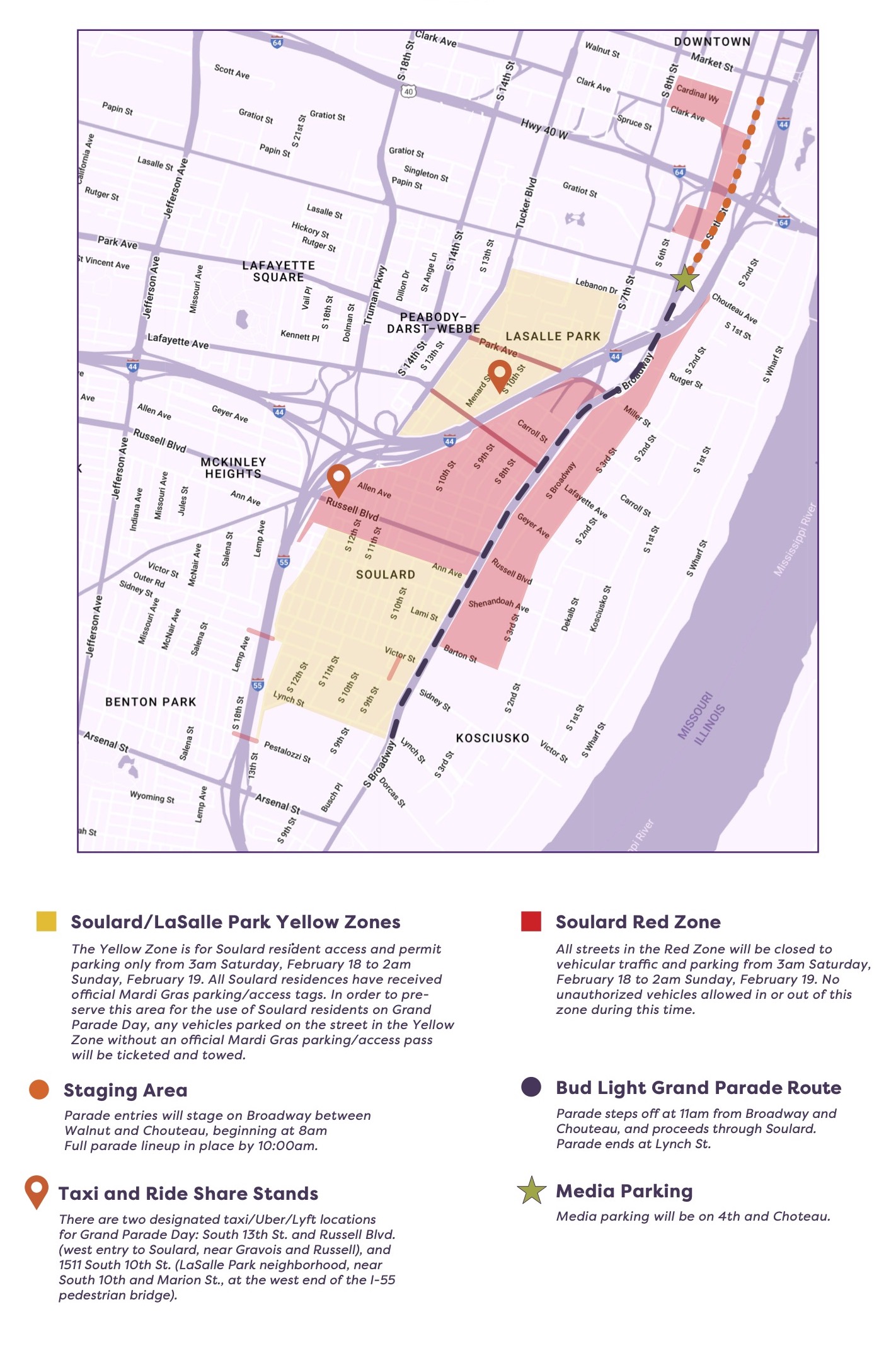 Maps and Parking Soulard Mardi Gras 2024 St. Louis, MO
